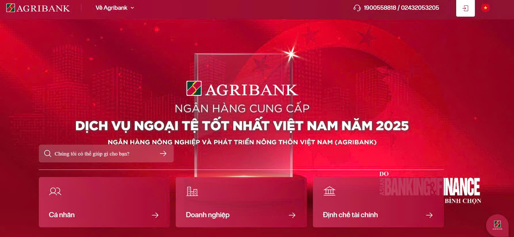 Dự án cập nhật giao diện mới cho  Website Ngân hàng Agribank